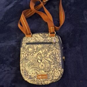 Sakroots Navy and Cream Floral Crossbody Bag